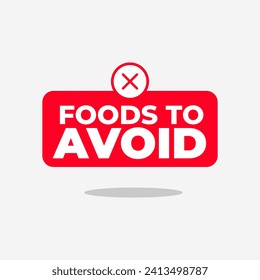 Foods to avoid unhealthy icon label sign design vector