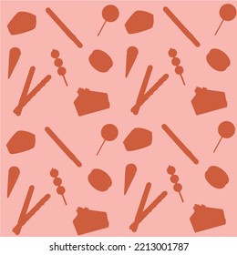 Foods Cakes Ice Seamless Pattern Background Colorful