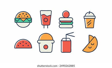 Foods doodles hand drawn sketchy vector symbols and objects