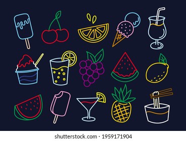 Summer’s foods and drinks illustration