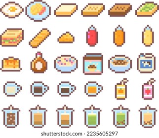 Foods and drinks pixel art
