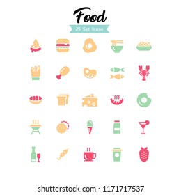 foods icon set flat style eps 10