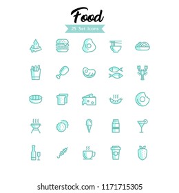 foods icon set shady style eps 10