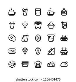 Foods icons in for any purposes. Perfect for website mobile app presentation and any other projects. Suitable for any user interface and user experience.