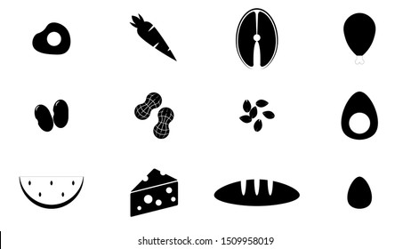 Foods icons vector design. Set of icons vector illustration