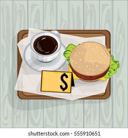 foods objects hamburger coffee