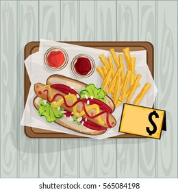foods objects hot dog French fries