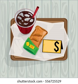 foods objects pie cola drink
