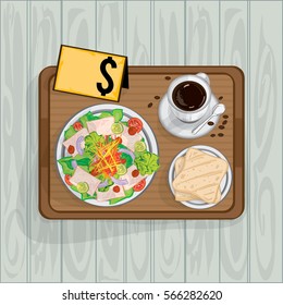 foods objects salad coffee bread