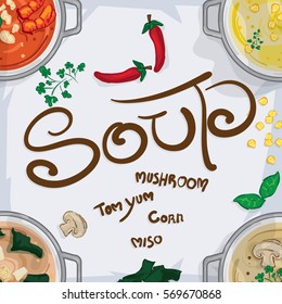 foods objects soup mushroom tom yum corn miso