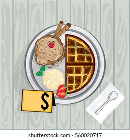 foods objects waffle ice cream 