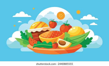 Food's ramdom items isolated flat vector illustration
