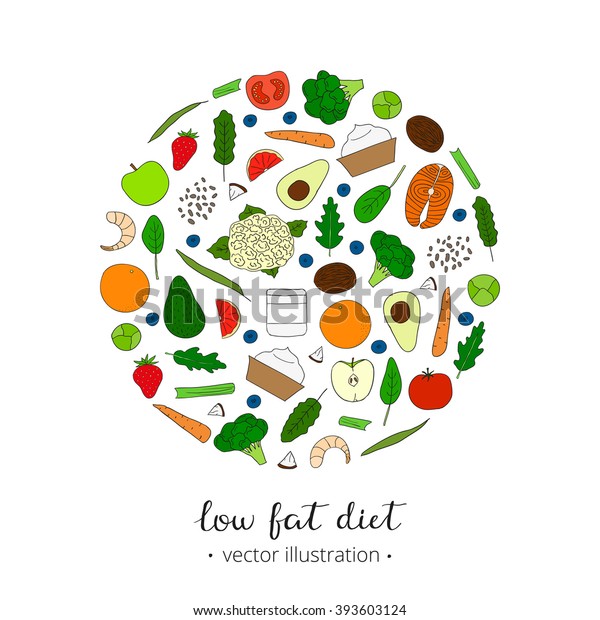 Foods Weight Loss Low Fat Diet Stock Vector Royalty Free