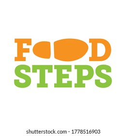 Foodsteps Wordmark Creative Logo Vector Design Idea