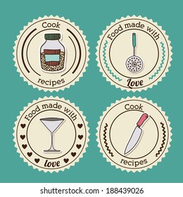 Foodstuff design over blue background, vector illustration