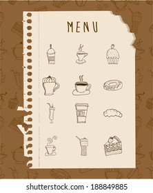 Foodstuff design over brown background, vector illustration