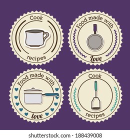 Foodstuff design over purple background, vector illustration