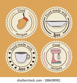 Foodstuff design over yellow background, vector illustration