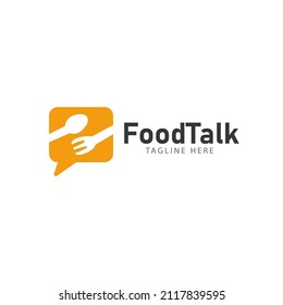 Plantilla de logotipo de diseño Foodtalk, Vector, Emblem, Concepto de diseño, símbolo creativo, icono