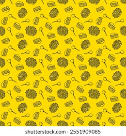 Food-Themed Pattern with Waffles, Cakes and Candies