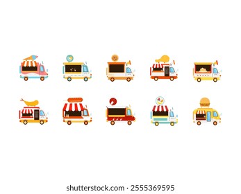 Foodtruck Concept Design Element Set