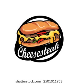 Foodtruck Foodcourt Cheesesteak Philly's Beef Sandwich Fastfood Junkfood Restaurant Store Steet Food Logo Template Vector