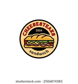 Foodtruck Foodcourt Cheesesteak Philly's Beef Sandwich Fastfood Junkfood Restaurant Store Steet Food Logo Template Vektor