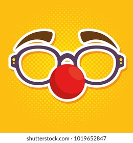 fool clown glasses with red nose 