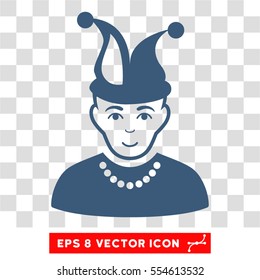 Fool EPS vector icon. Illustration style is flat iconic blue symbol on chess transparent background.