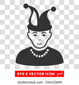 Fool EPS vector pictogram. Illustration style is flat iconic gray symbol on chess transparent background.