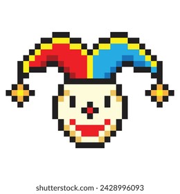 Fool jester in pixel art style