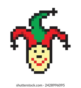 Fool jester in pixel art style