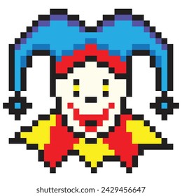 Fool jester in pixel art style