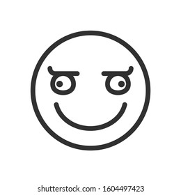 fool stupid emoji, linear icon. Editable stroke