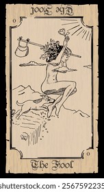 The fool tarot card illustration,El loco carta de tarot