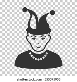 Fool vector pictogram. Illustration style is flat iconic gray symbol on a chess transparent background.