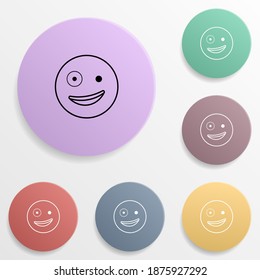 Fooled emoji badge color set icon. Simple glyph, flat vector of emoji icons for ui and ux, website or mobile application