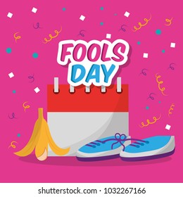 fools dar card invitation prank shoe banan peel and calendar