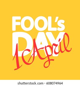Fools Day, 1 April, banner design template, vector illustration