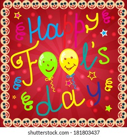 Fool's day background with frame from smile