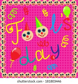 Fool's day background with frame from smile