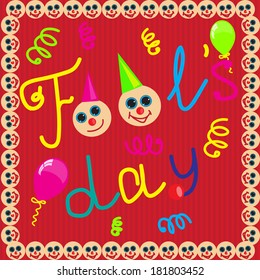 Fool's day background with frame from smile