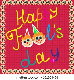 Fool's day background with frame from smile