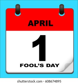 Fool's day calendar. 1 april fool's day. Vector illustration