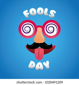 fools day cheerful mask glasses mustache nose tongue out
