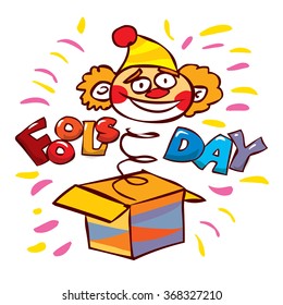 Fools day. Hand drawn cartoon vector illustration