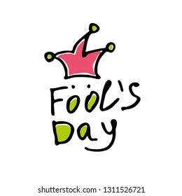 Fools Day. Handwritten simple stylish logo for fool's day. Vector template.