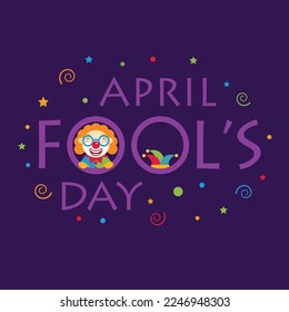 Fool's Day illustration concept with a clown. Happy Fool's Day. Cartoon character clown. Colorful design. Vector illustration