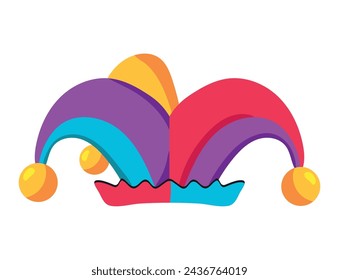 fools day jester hat illustration design