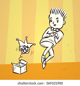 Fools day joke. Hand drawn cartoon vector illustration.